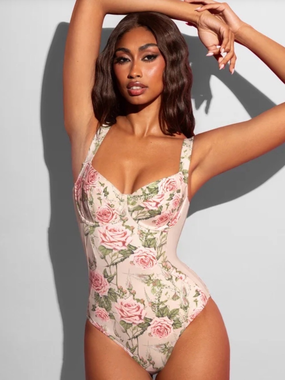 Lifty Floral Underwire One-Piece Swimsuit -  Contor Thorny Rose/Oat